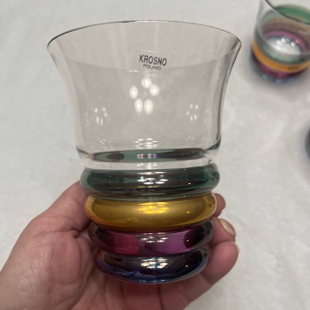 Set of 6 10 oz Krosno Poland highball or drinking glasses. Excellent condition